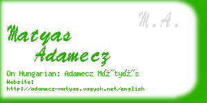 matyas adamecz business card